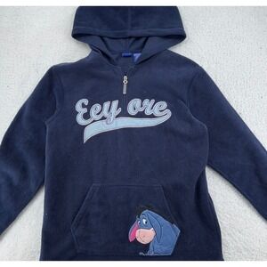 vintage EEYORE FLEECE QUARTER ZIP HOODED SWEATSHIRT MEDIUM winnie the pooh